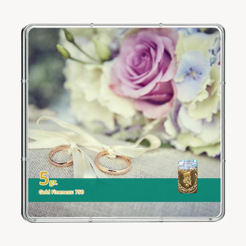 شمش طلا 18 عیار طلاشاپ مدل نامزدی کد BRF10017