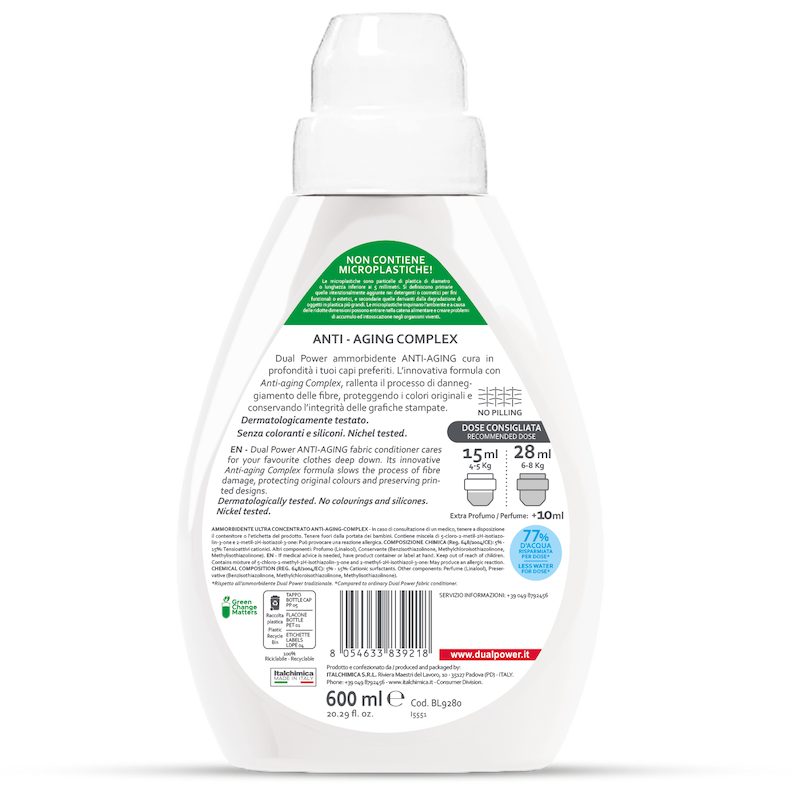 نرم كننده لباس كنسانتره دوآل پاور Dual Power آنتي ايجينگ 40 بار شستشو 600 ml