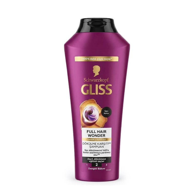 شامپو تقویت‌کننده و ضد ریزش گلیس Gliss مدل Full Hair Wonder حجم ۴۰۰ میلی‌لیتر
