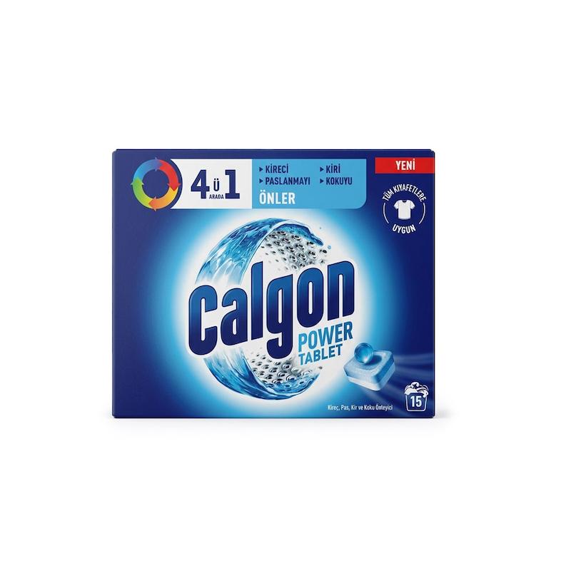 قرص جرم‌گیر و محافظ ماشین لباسشویی کالگون Calgon مدل Power Tablet بسته ۱۵ عددی