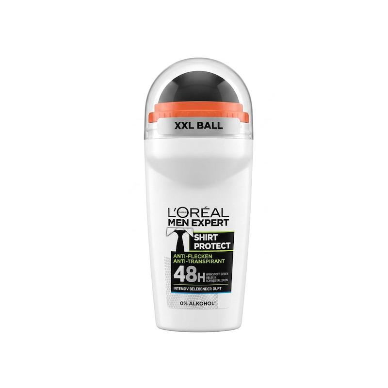 رول ضد تعریق مردانه لورآل Loeral مدل Men Expert Shirt Protect با ماندگاری 48 ساعته حجم 50 میلی لیتر