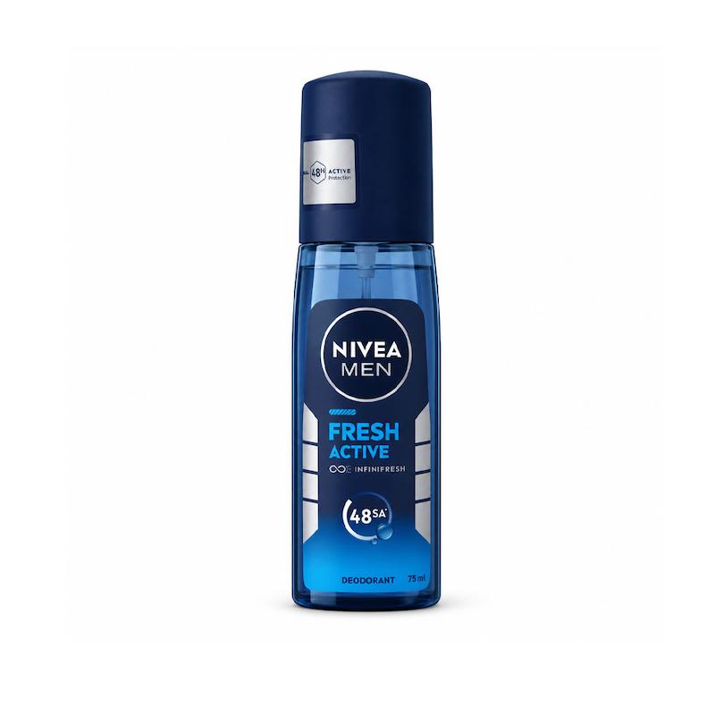 مام اسپری دئودورانت نیوآ Nivea مدل Men Fresh Active با رایحه عصاره‌های دریایی حجم 75 میلی لیتر