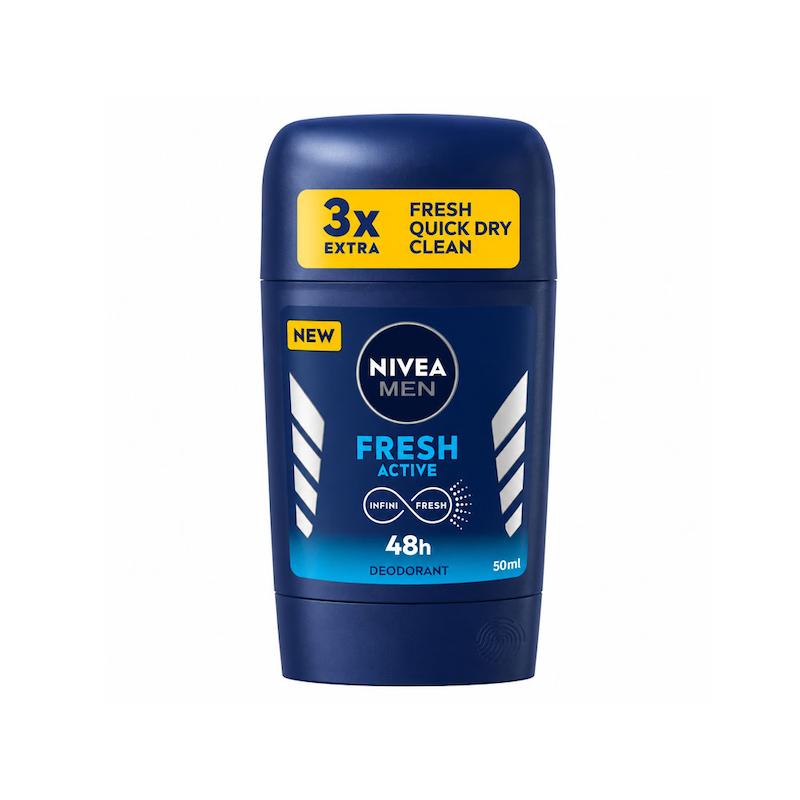 استیک دئودورانت مردانه نیوآ Nivea مدل Men Fresh Active با ماندگاری 48 ساعته حجم 50 میلی‌لیتر