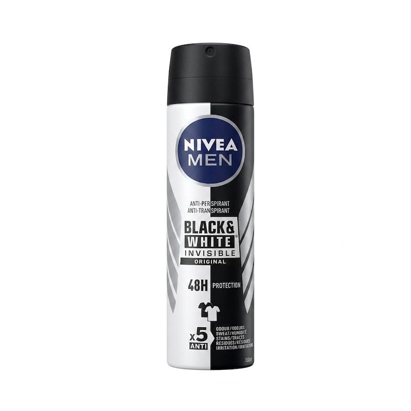 اسپری ضد تعریق مردانه نیوآ Nivea مدل Black & White Invisible Original حجم 150 میلی لیتر