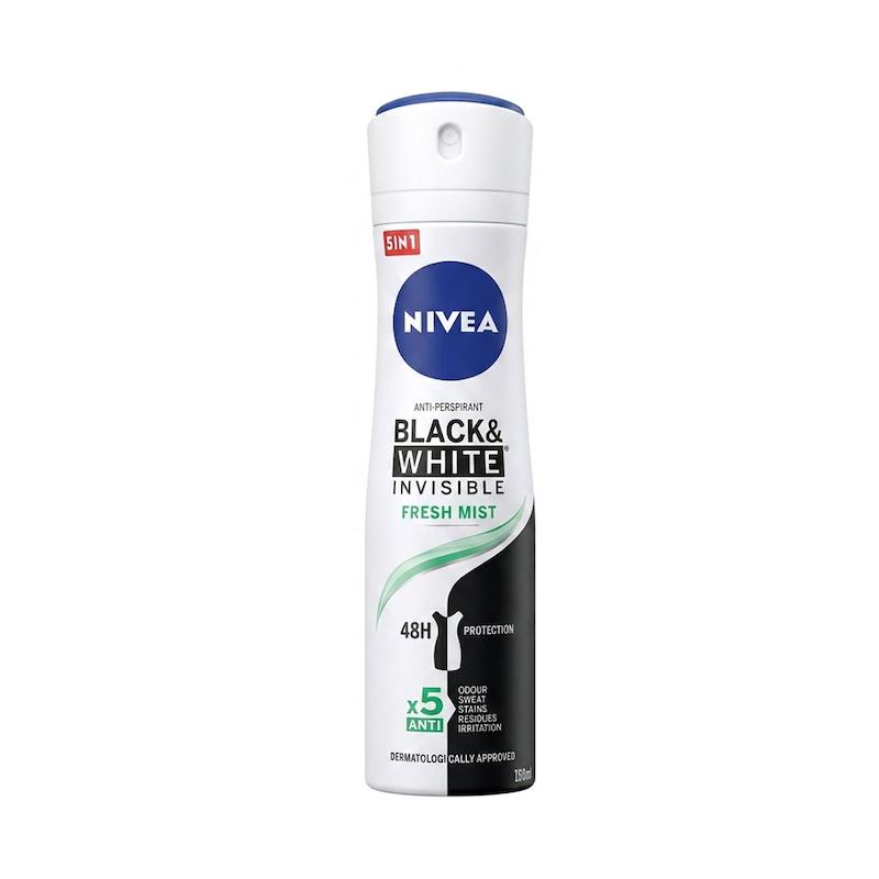 اسپری ضد تعریق زنانه نیوآ Nivea مدل Black & White Invisible Fresh Mist حجم 150 میلی لیتر