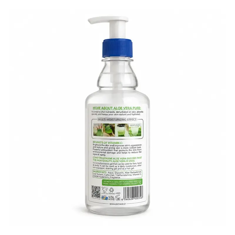 ژل آبرسان کامان Comeon مدل Aloe Vera و Vitamin C حجم 400 میلی‌لیتر