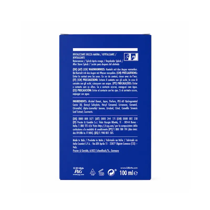افترشیو ژیلت Gillette مدل Revitalizing Sea Mist حجم 100 میلی‌لیتر