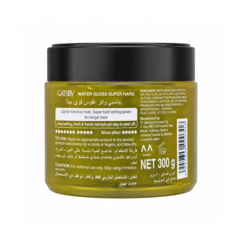 ژل موی گتسبی Gatsby مدل Water Gloss Super Hard حجم 150 میلی‌لیتر
