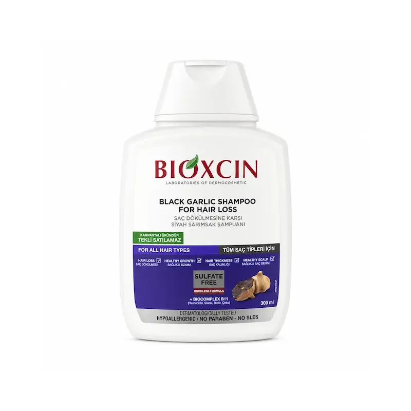 شامپو ضد ریزش بیوکسین Bioxcin مدل Black Garlic حجم 300 میلی‌لیتر