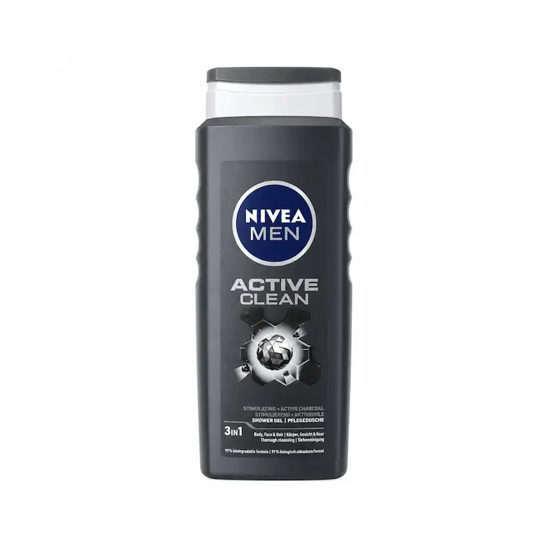 شامپو بدن مردانه نیوآ Nivea مدل Active Clean حجم 500 میلی‌لیتر
