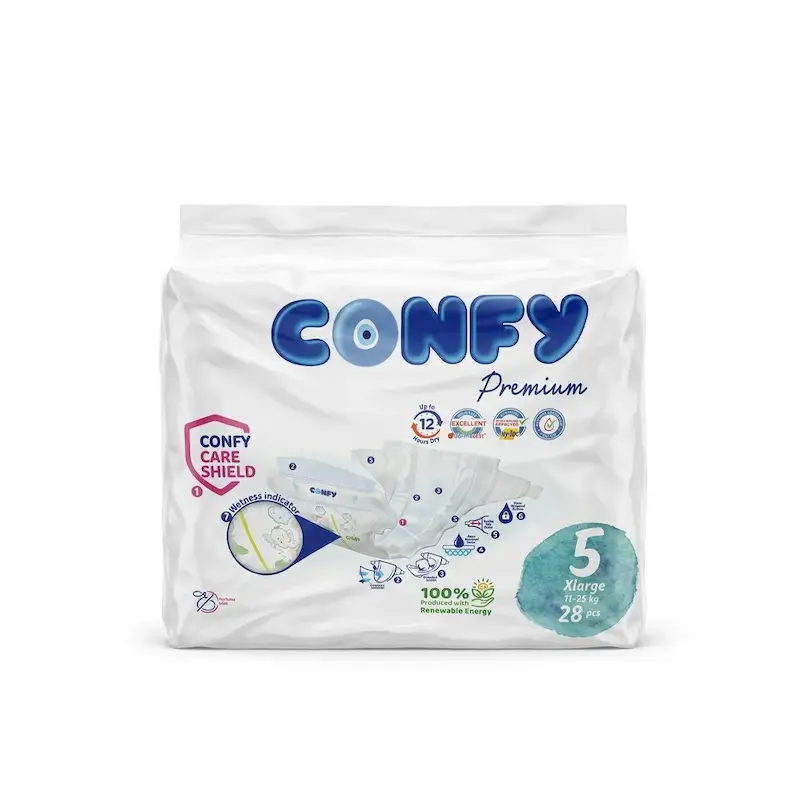 پوشک بچه کانفی Confy مدل Premium سایز 5 (XL) وزن 11-17 کیلوگرم