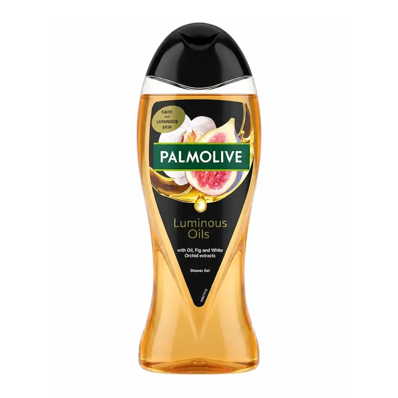 شامپو بدن پالمولیو Palmolive مدل Luminous Oils با عصاره انجیر و ارکیده سفید، حجم 500 میلی‌لیتر