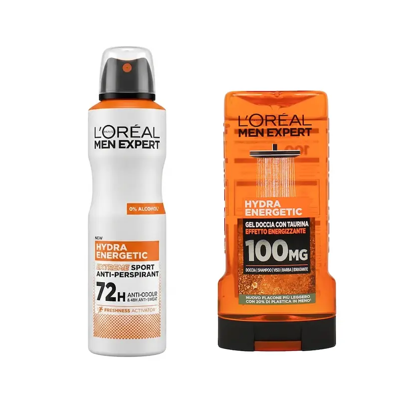 ست مراقبت مردانه لورآل Loreal مدل Hydra Energetic (اسپری و شامپو بدن)