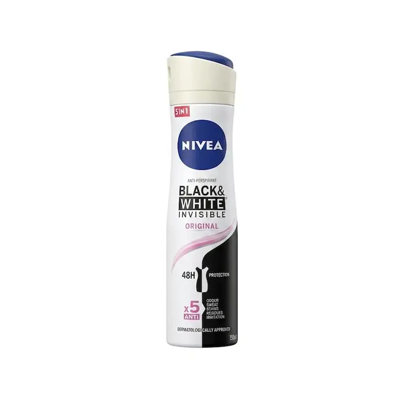اسپری ضد تعریق زنانه نیوآ Nivea مدل Black & White Invisible Original حجم 150 میلی لیتر