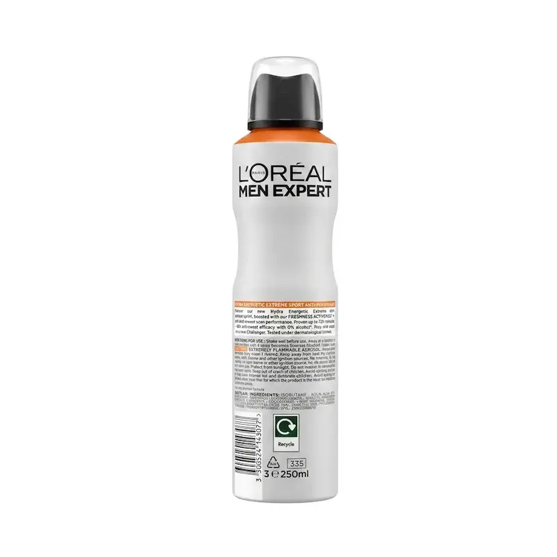 اسپری ضد تعریق لورآل Loreal سری Men Expert مدل Hydra Energetic حجم 250 میلی لیتر