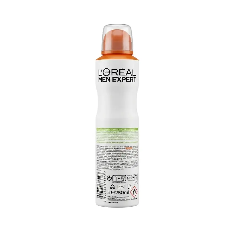 اسپری ضد تعریق مردانه لورآل Loreal سری Men Expert مدل Shirt Protect با حجم 250 میلی‌لیتر