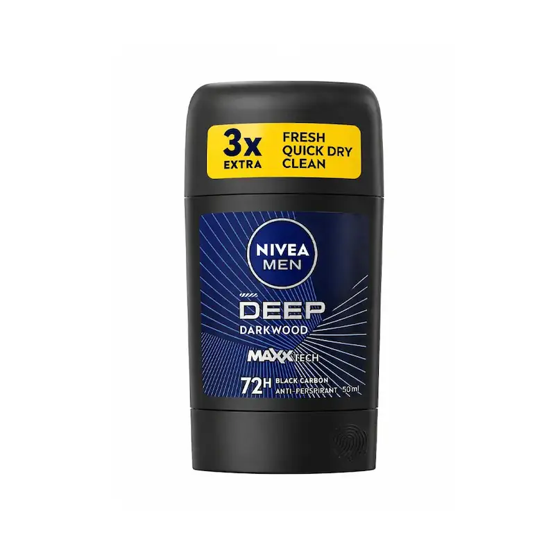 استیک ضد تعریق مردانه نیوآ Nivea مدل Deep Darkwood با ماندگاری 72 ساعته حجم 50 میلی‌لیتر