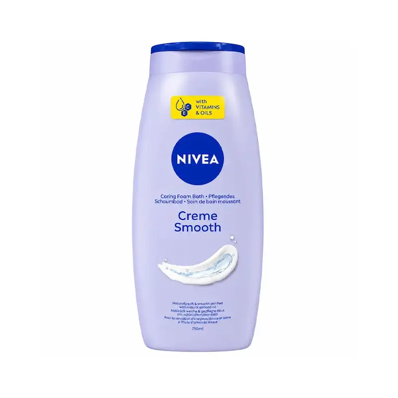 شامپو بدن نیوآ Nivea مدل Creme Smooth با رایحه روغن بادام طبیعی حجم ۷۵۰ میلی‌لیتر