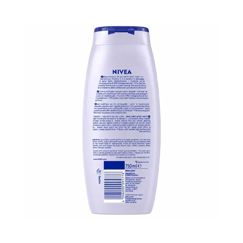 شامپو بدن نیوآ Nivea مدل Creme Smooth با رایحه روغن بادام طبیعی حجم ۷۵۰ میلی‌لیتر