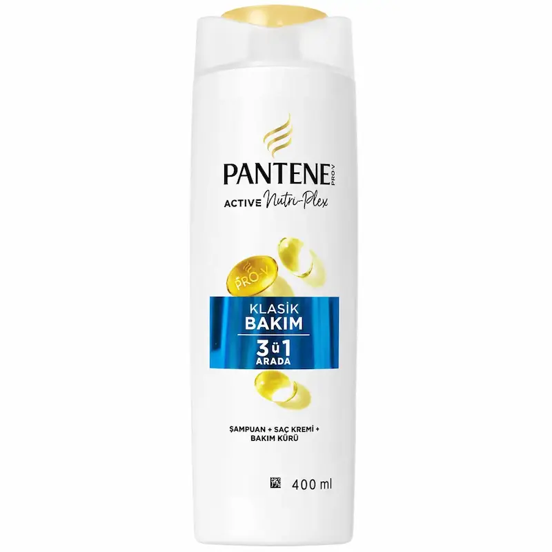 شامپو سر مغذی، نرم کننده و محافظ رطوبت مو پنتن PANTENE مدل KLASIK BAKIM 3X1 حجم 400 میل