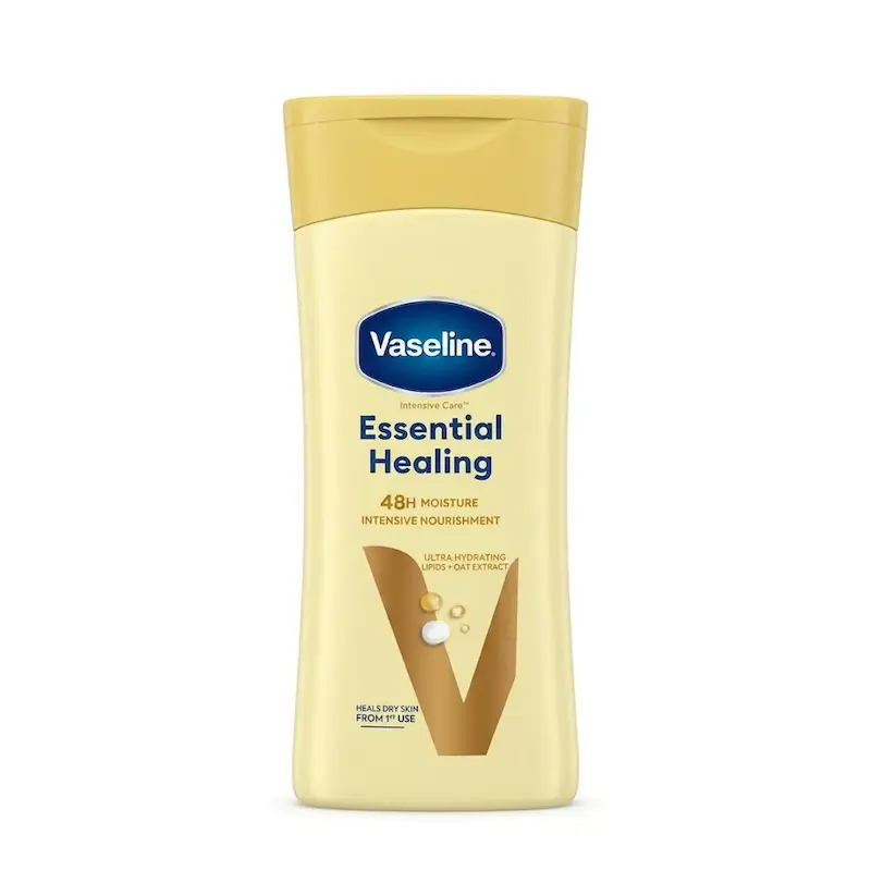 لوسیون بدن وازلین Vaseline مدل Essential Healing حاوی عصاره جو دوسر حجم ۴۰۰ میلی‌لیتر