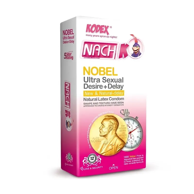 کاندوم ناچ کدکس مدل Nobel Ultra Sexual Desire + Delay بسته 12 عددی