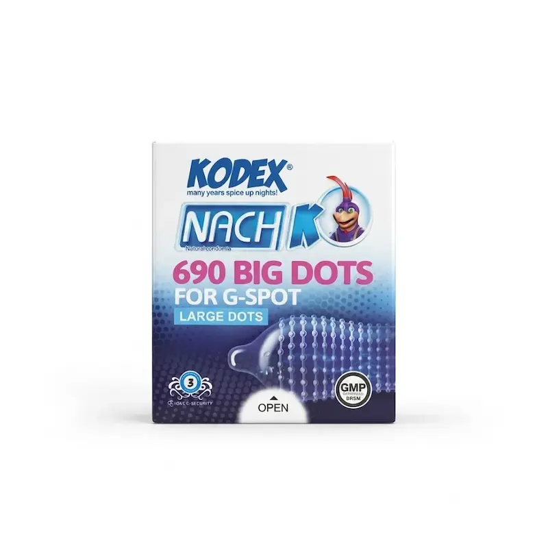 کاندوم ناچ کدکس مدل 690 Big Dots بسته 3 عددی