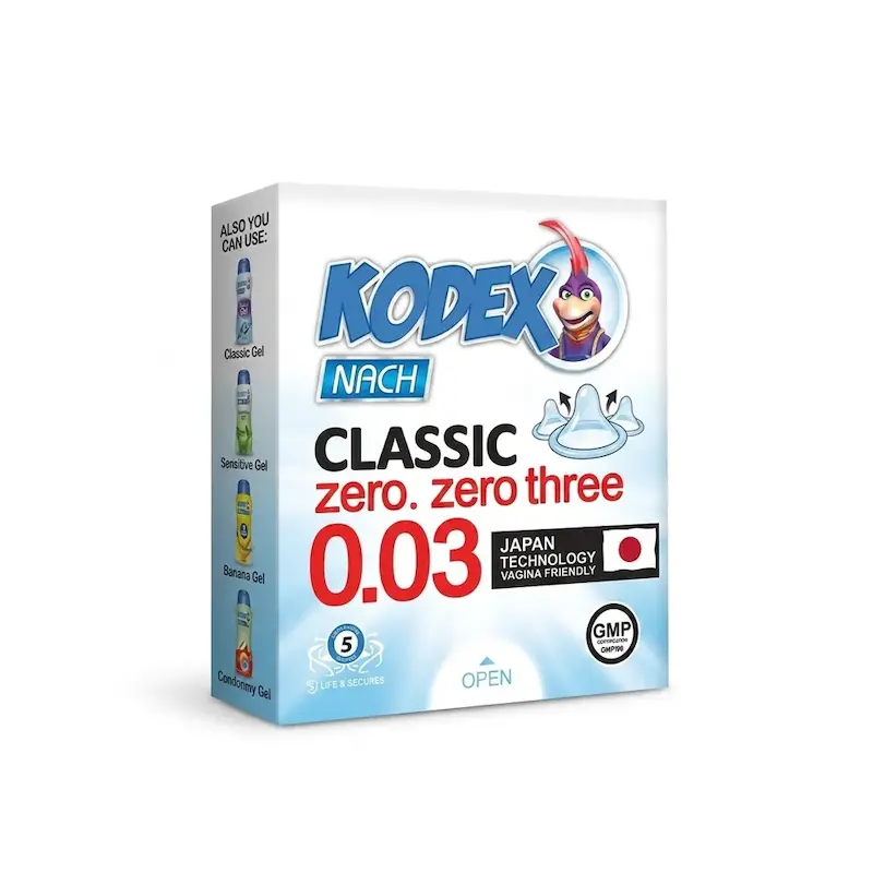 کاندوم ناچ کدکس مدل Classic Zero Zero Three 0.03 بسته 3 عددی