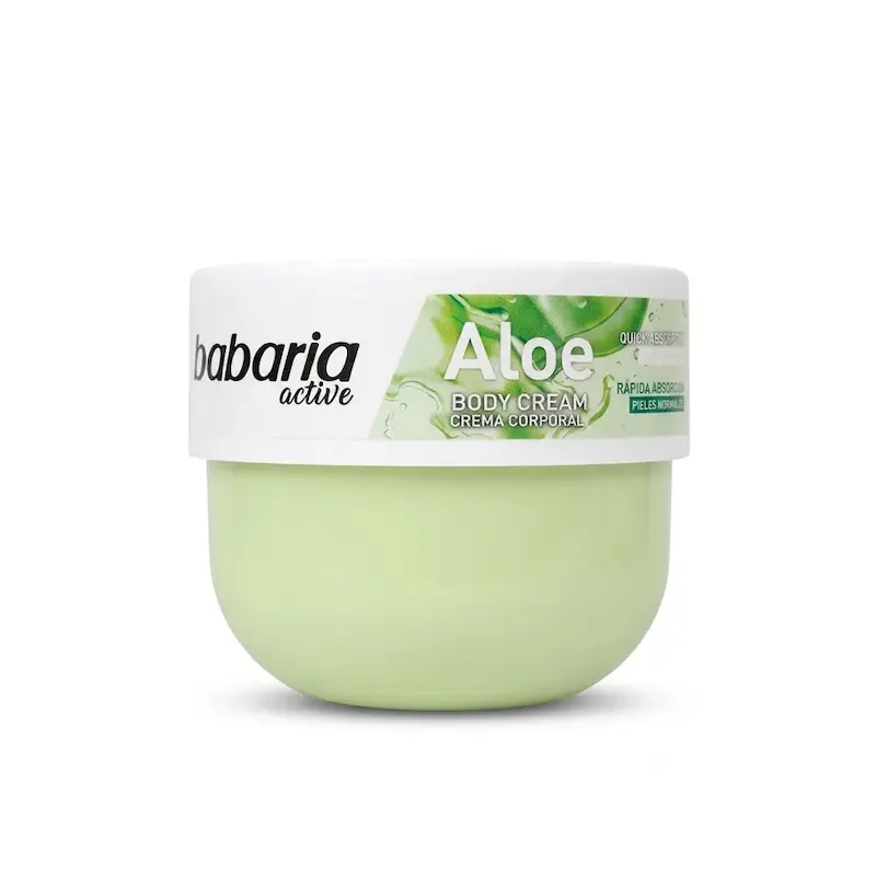 کرم بدن مرطوب کننده و بازسازی کننده باباریا Babaria مدل Aloe Vera حجم 400 میلی لیتر