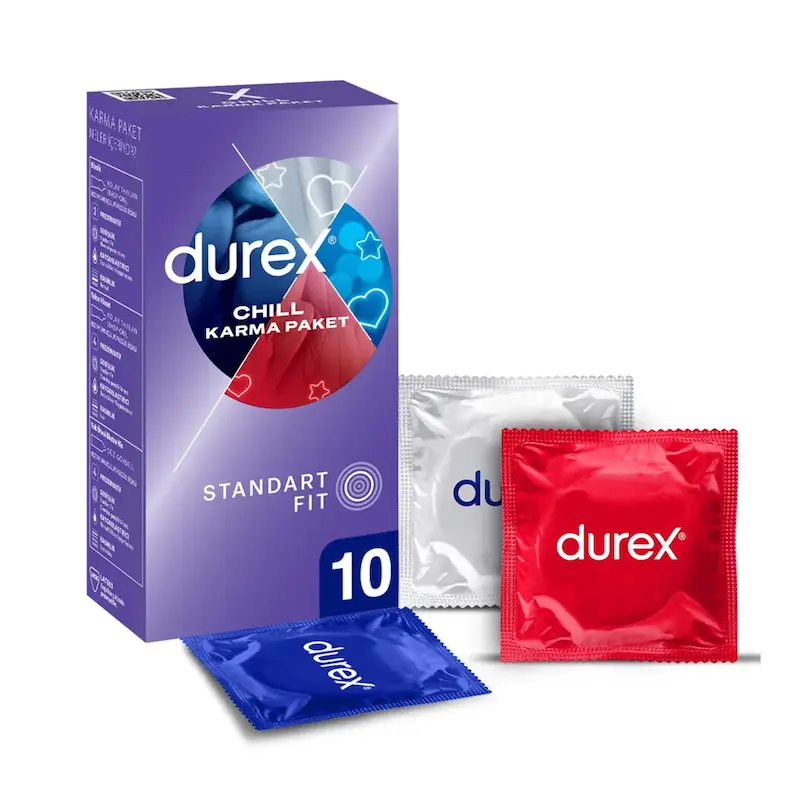 کاندوم دورکس Durex مدل Chill Karma Paket استاندارد فیت 10 عددی