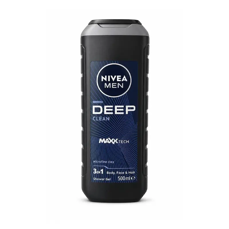 شامپو سر و بدن مردانه نیوآ من Nivea Men مدل Deep Clean حجم 500 میل
