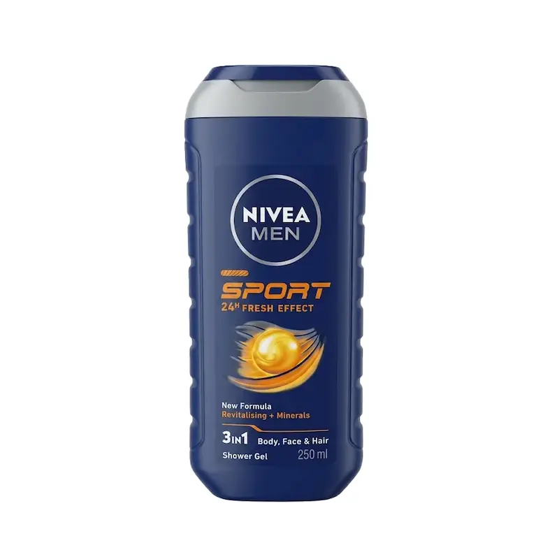 ژل شستشوی سر صورت و بدن مردانه نیوآ مدل Sport حجم 250 میلی لیتر