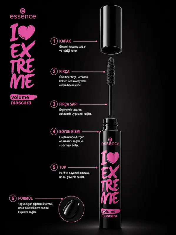 ریمل حجم‌دهنده اسنس Volume Mascara حجم 12 میلی‌لیتر