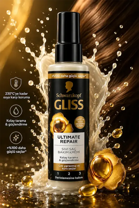 اسپری دوفاز گلیس GLISS مدل ULTIMATE REPAIR حجم 200 میلی لیتر 