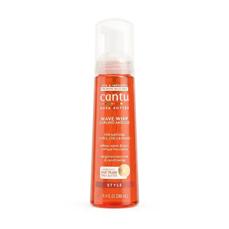 موس موی فر و موج‌دار کانتو Cantu مدل Wave Whip Curling Mousse حجم 248 میلی‌لیتر