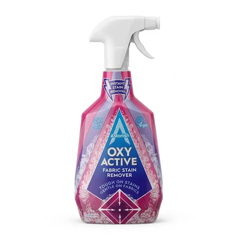 اسپری لکه بر اکسیژن فعال لباس و پارچه استونیش Astonish مدل Oxy Active Fabric Stain Remover حجم 750 میلی لیتر