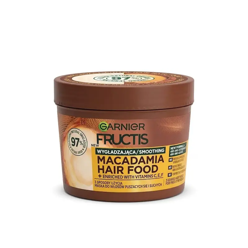 ماسک مو 3 کاره صاف کننده و ضد وز ماکادمیا فروکتیس گارنیه Garnier مدل Fructis Macadamia Hair Food حجم 400 میلی لیتر