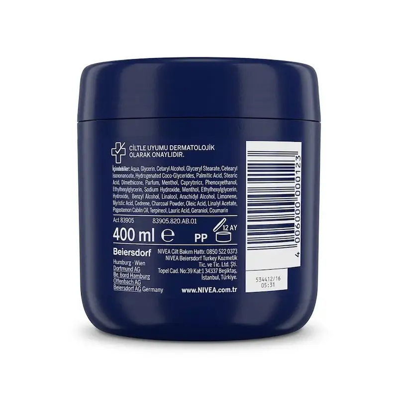 کرم مراقبت از دست و بدن مردانه نیوآ Nivea Men مدل Deep کربن سیاه حجم 400 میلی لیتر