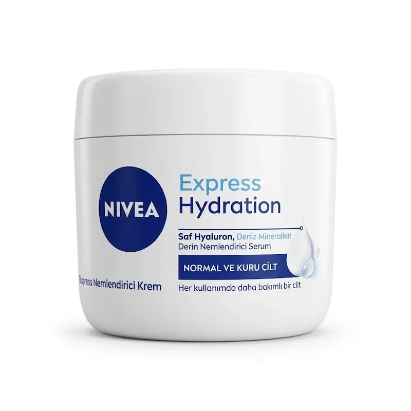 کرم مرطوب کننده دست و بدن نیوآ Nivea مدل Express Hydration هیالورون و مواد معدنی دریایی حجم 400 میلی لیتر