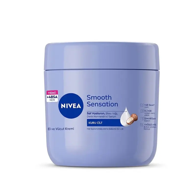 کرم مرطوب کننده و نرم کننده دست و بدن نیوآ Nivea مدل Smooth Sensation شی باتر و هیالورون حجم 400 میلی لیتر