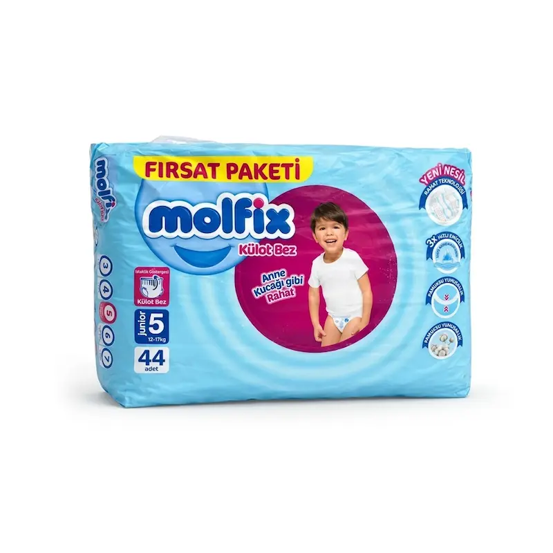 پوشک شورتی سایز 5 مولفیکس Molfix  بسته 44 عددی