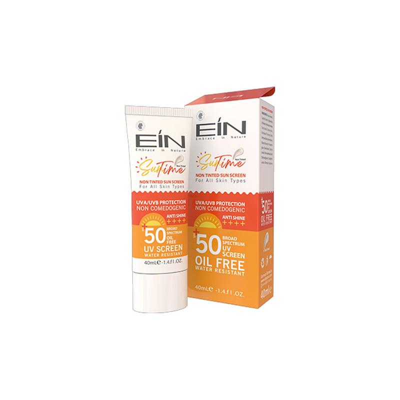 کرم ضد آفتاب بی رنگ ای آی ان EIN مناسب انواع پوست حجم 40 میل