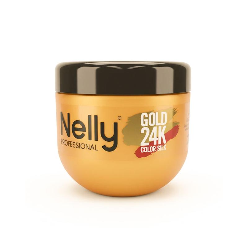 ماسک مو نلی Nelly مدل کالر سیلک گلد 24K حجم 500 میلی لیتر