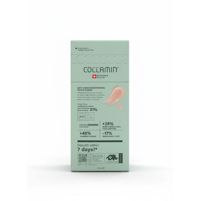کرم مرطوب کننده کولامین Collamin حاوی کلاژن هیدرولیز شده با فرمولاسیون سوئیس حجم 125 میل