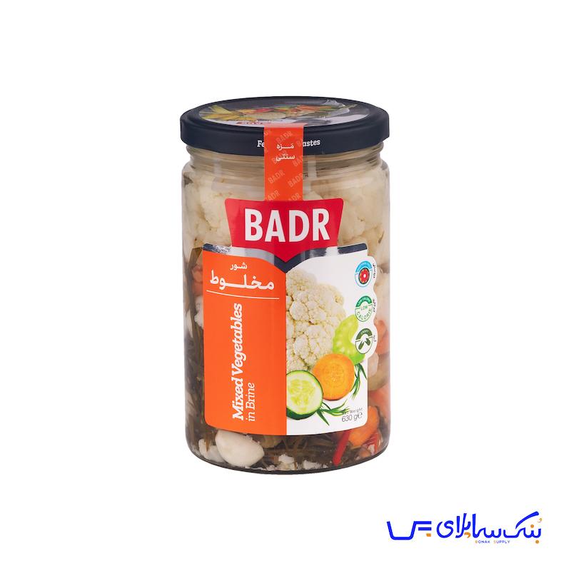 ترشی شور 600 گرمی شیشه بدر بسته 12 عددی