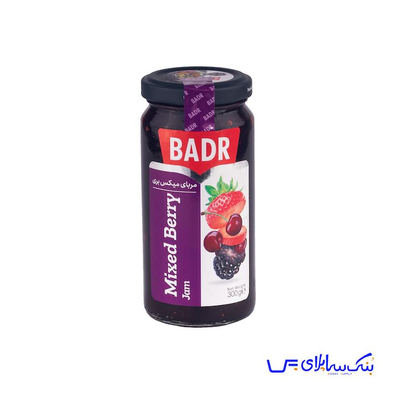 مربا میکس بری بدر شیشه 300 گرمی بسته 12 عددی