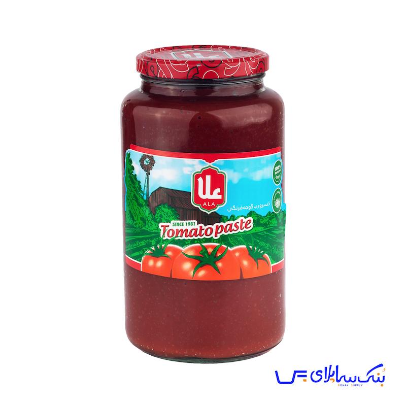 رب گوجه فرنگی 1600 گرمی علا شیشه بسته 6 عددی