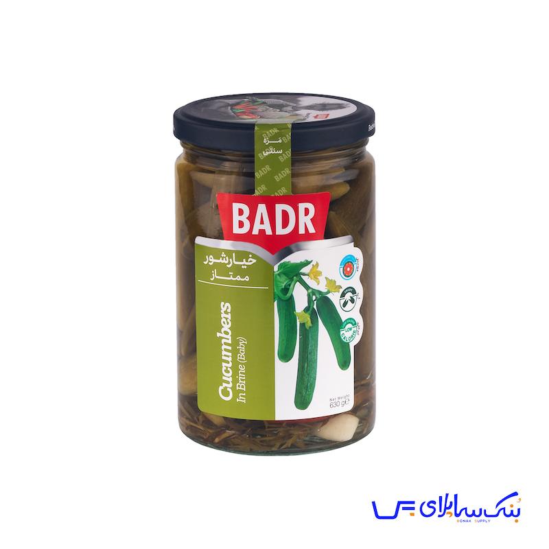 خیارشور ممتاز شیشه 630 گرمی بدر بسته 12 عددی