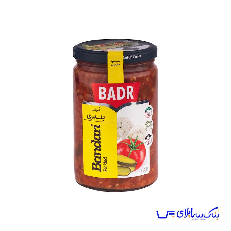 ترشی بندری شیشه 600 گرمی بدر بسته 12 عددی