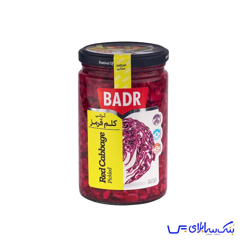 ترشی کلم قرمز شیشه 600 گرمی بدر بسته 12 عددی